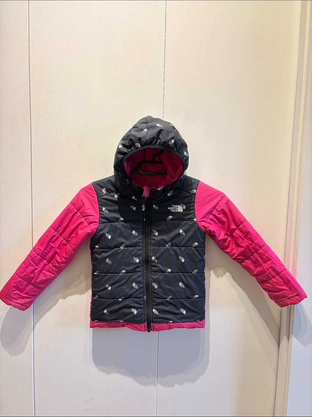 The North Face Girls' Hot Pink Hooded Puffer Jacket